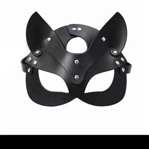 Black Leather Cat Mask